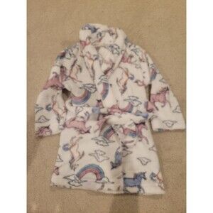 NWT HSN Lacey Chabert Kid's "Mommy+Me" Printed Short Robe Unicorns Kid Small